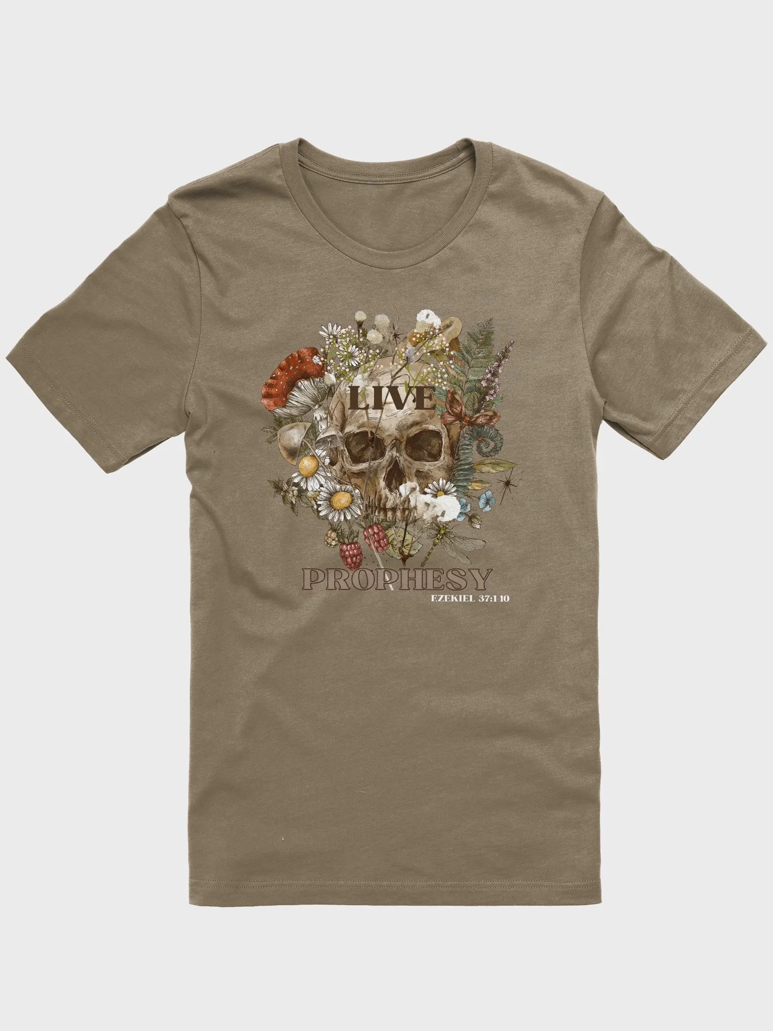 Prophesy Life - Skull & Blooms Tee Ezekiel 37:1-10 🌼🍄 product image (3)