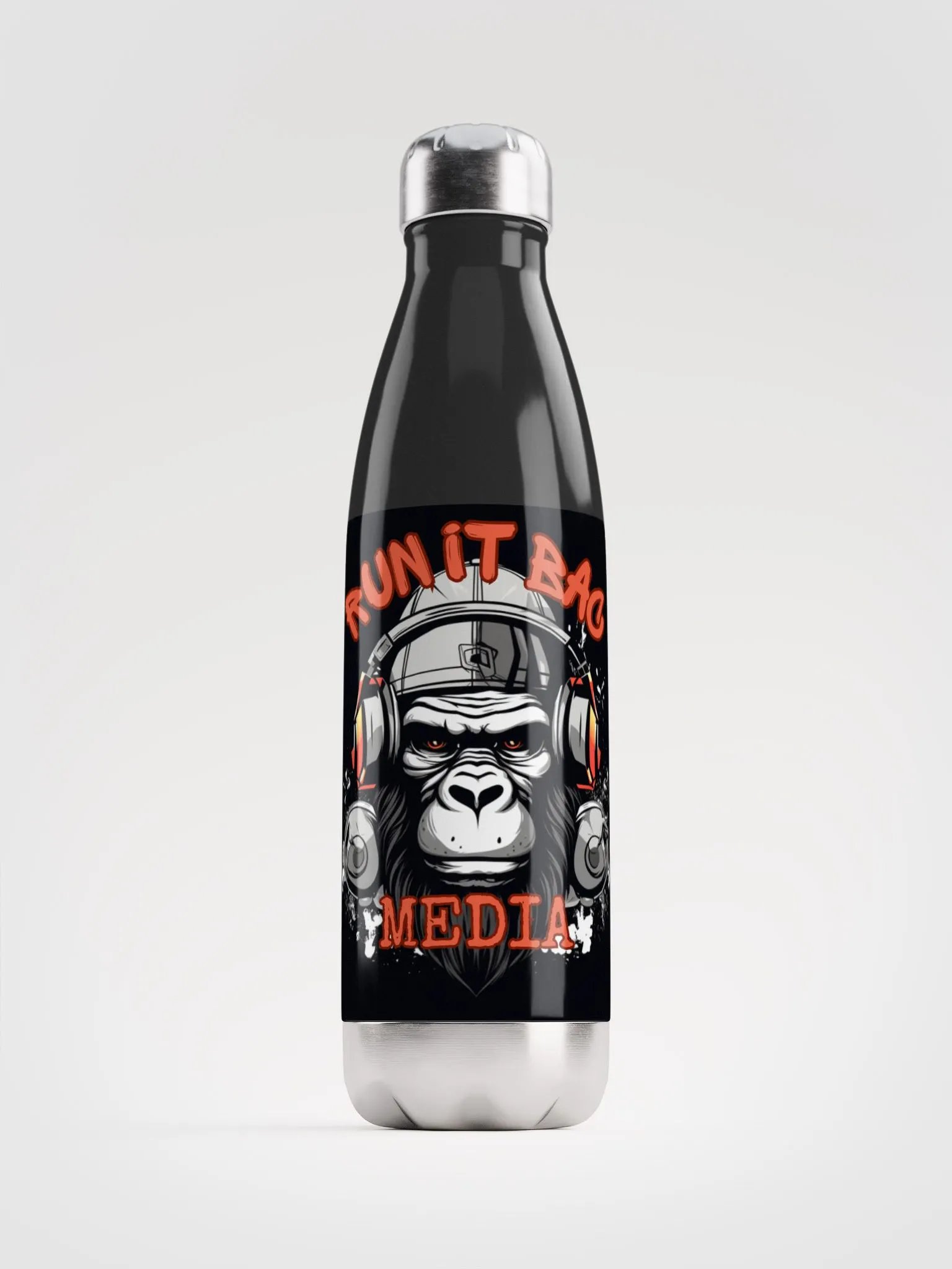 RUN It BAC Media Water Bottle Black product image (1)