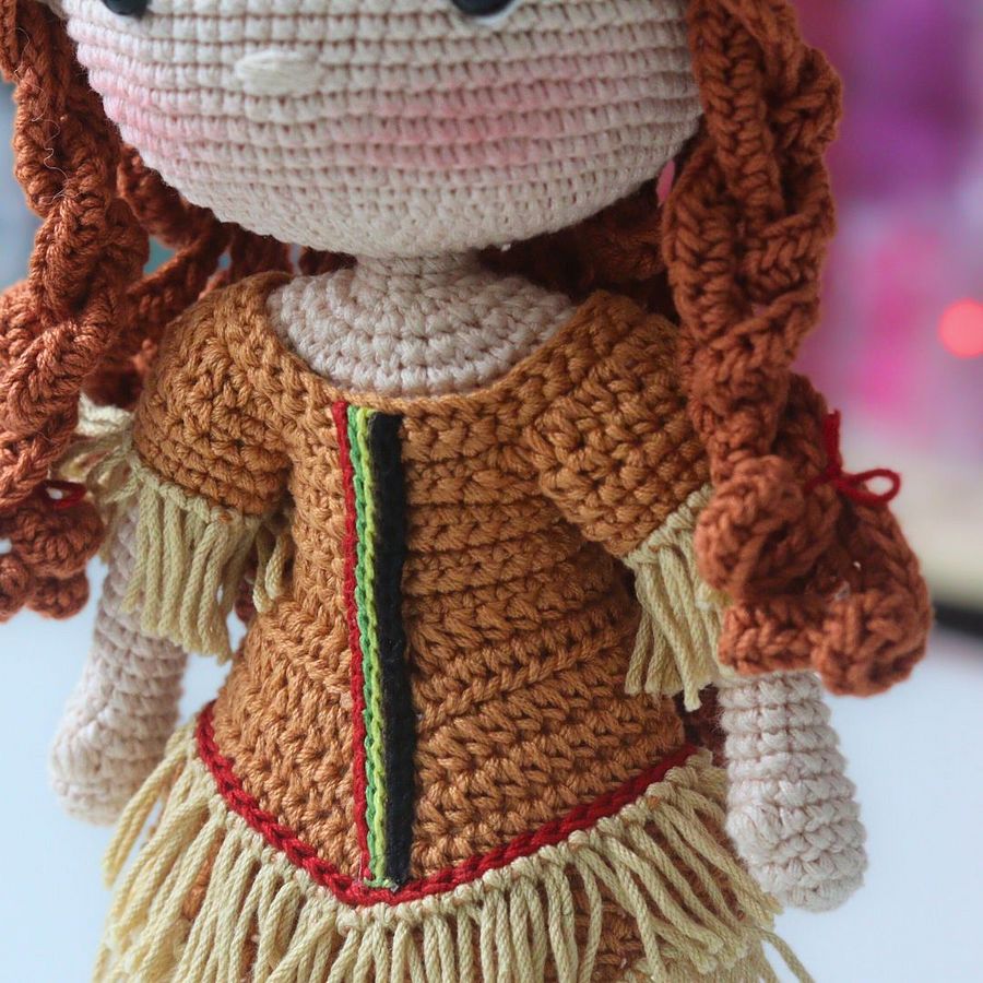 Amigurumi Native American Girl – Crochet Doll Pattern PDF Tutorial (Instant Download) product image (7)