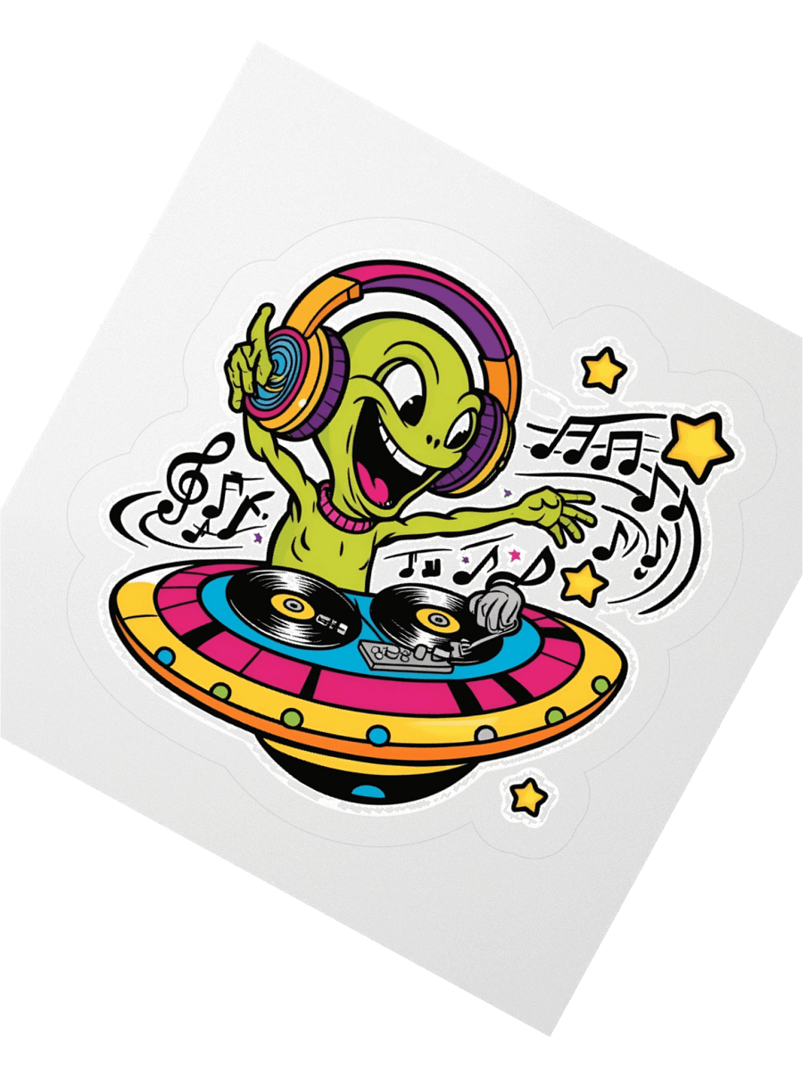 Alien DJ Groove Kiss-Cut Stickers product image (2)