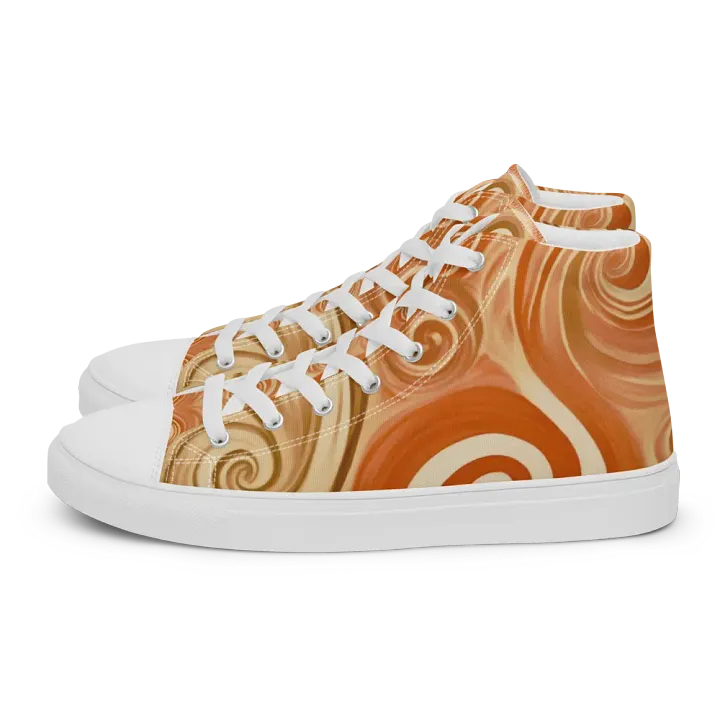 Funky Latte Liquid Tie-Dye Women's High-Top Canvas Shoes product image (2)