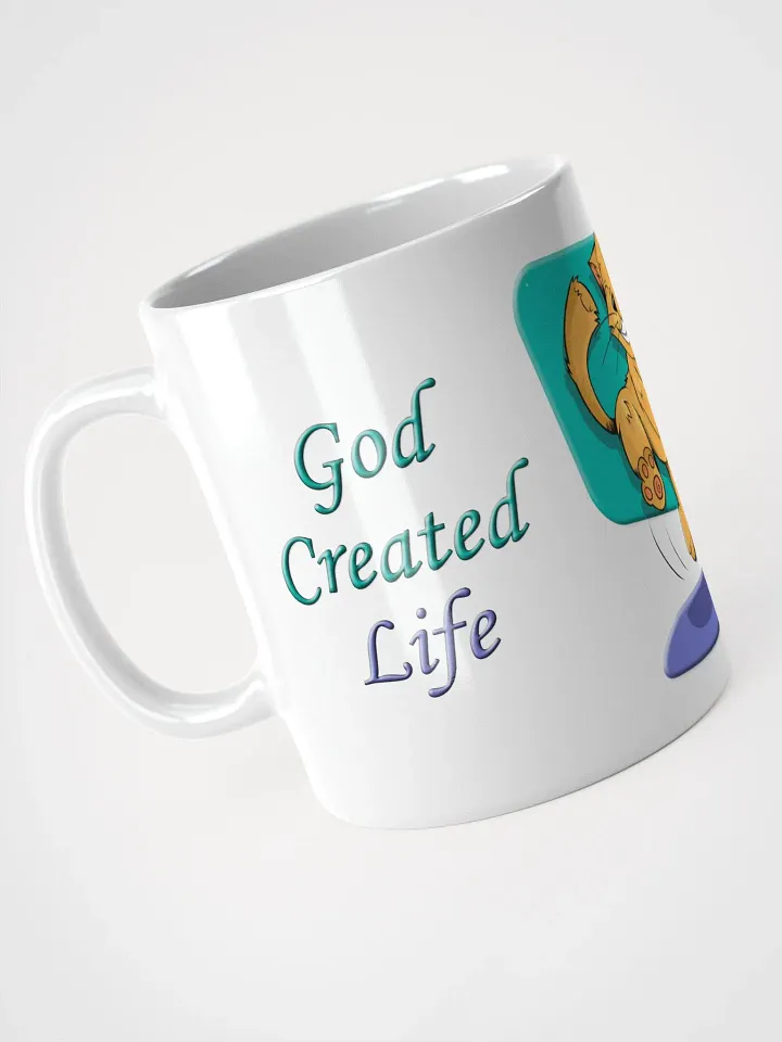 God and Darwin Cat Dance White Mug product image (1)