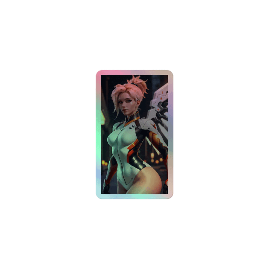 Angel's Embrace: Mercy Inspired Kiss-Cut Holographic Stickers product image (1)
