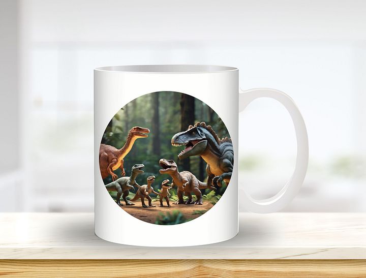 Dinosaur Vibes Sublimation Design, 11oz & 20oz Mug Template, Mug Wrap Template PNG, Digital Download product image (1)