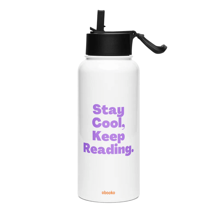 Water Bottle "Stay Cool, Keep Reading" Purple product image (1)