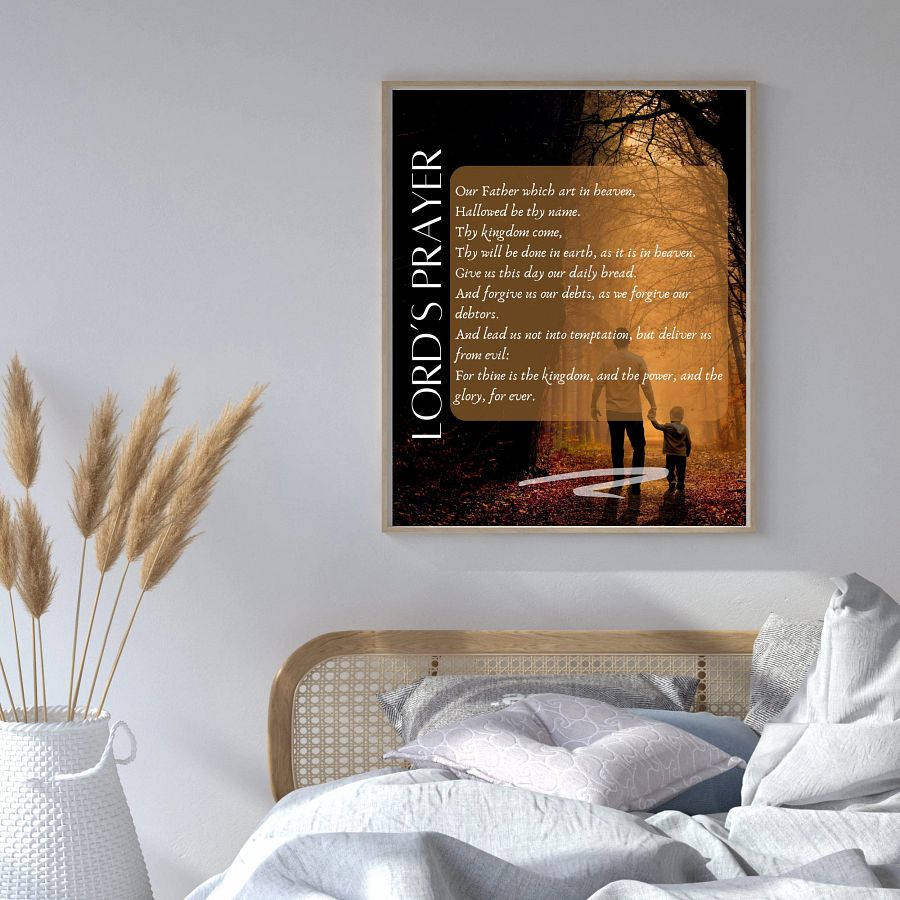 Printable Our Lord's prayer artwork, The lord's prayer kjv printable Our Father which art in heaven wall art. The lord's prayer product image (3)