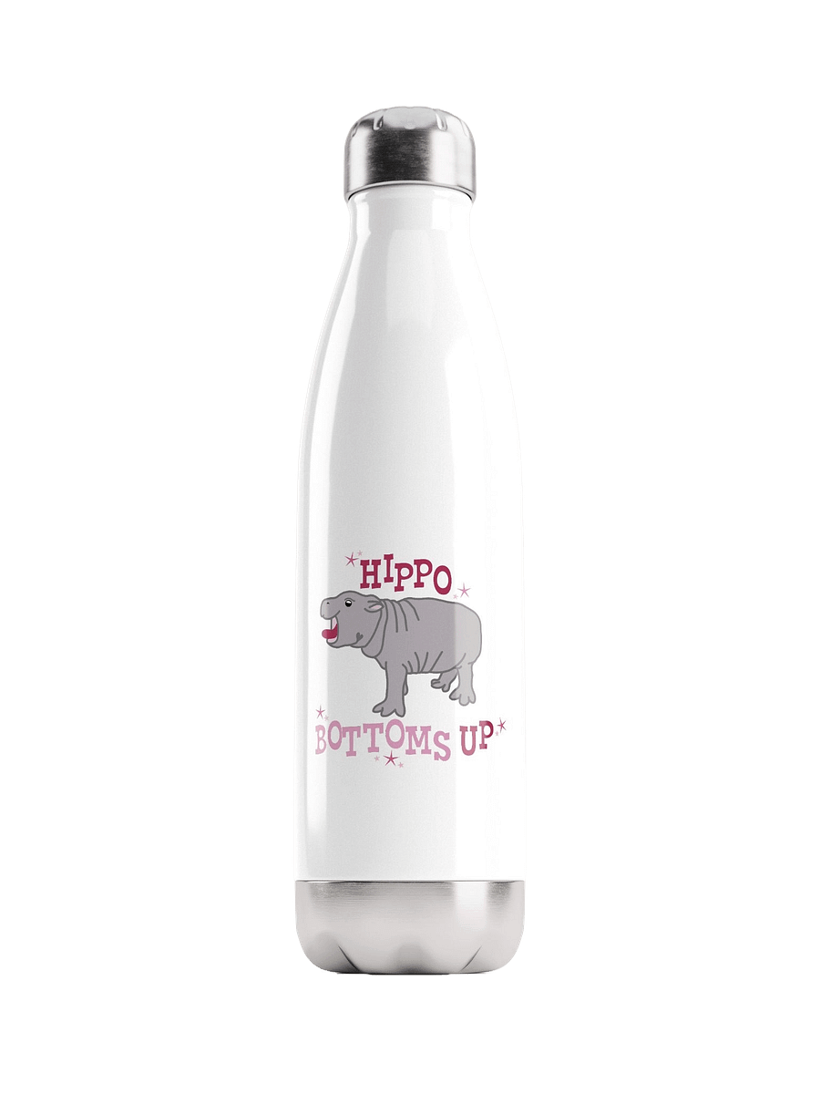 Hippo Bottoms Up Steel Water Bottle | Moo Deng Inspired Merch product image (4)