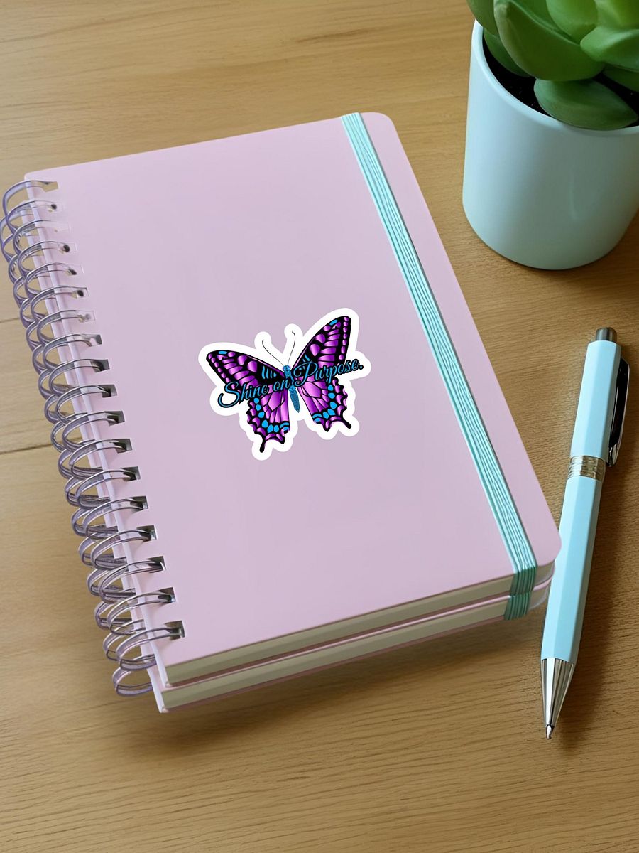 Shine in Purpose – Purple Butterfly Inspirational Quote Sticker product image (3)