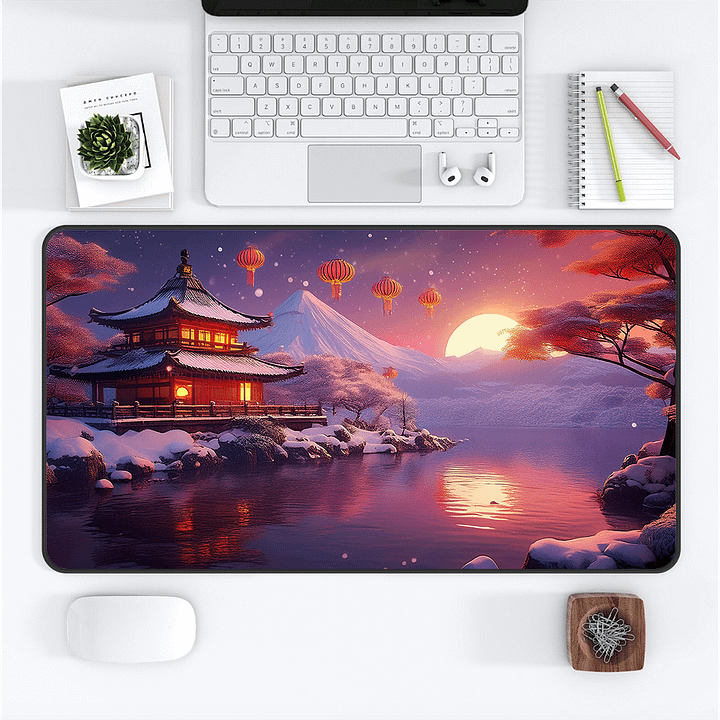 Winter Lanterns Medium Desk Mat (12 x 22) product image (1)