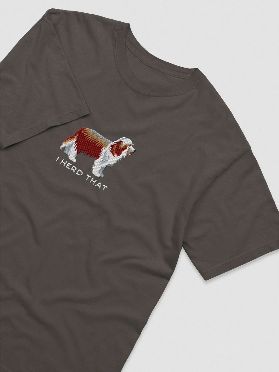 I Herd That T-Shirt(Embroidered) of a Bearded Collie(Red) product image (3)