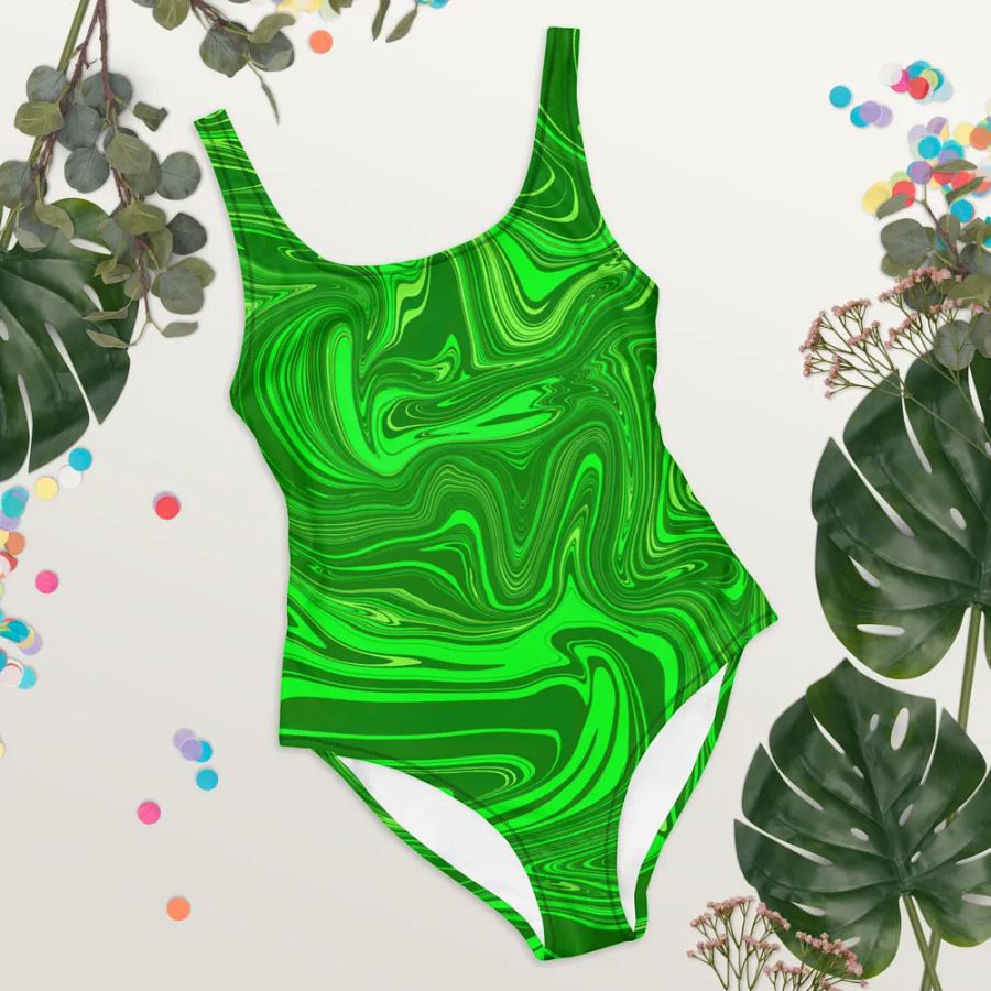 Swim Suit - Different Shades of Green Digital Fluid Art product image (7)