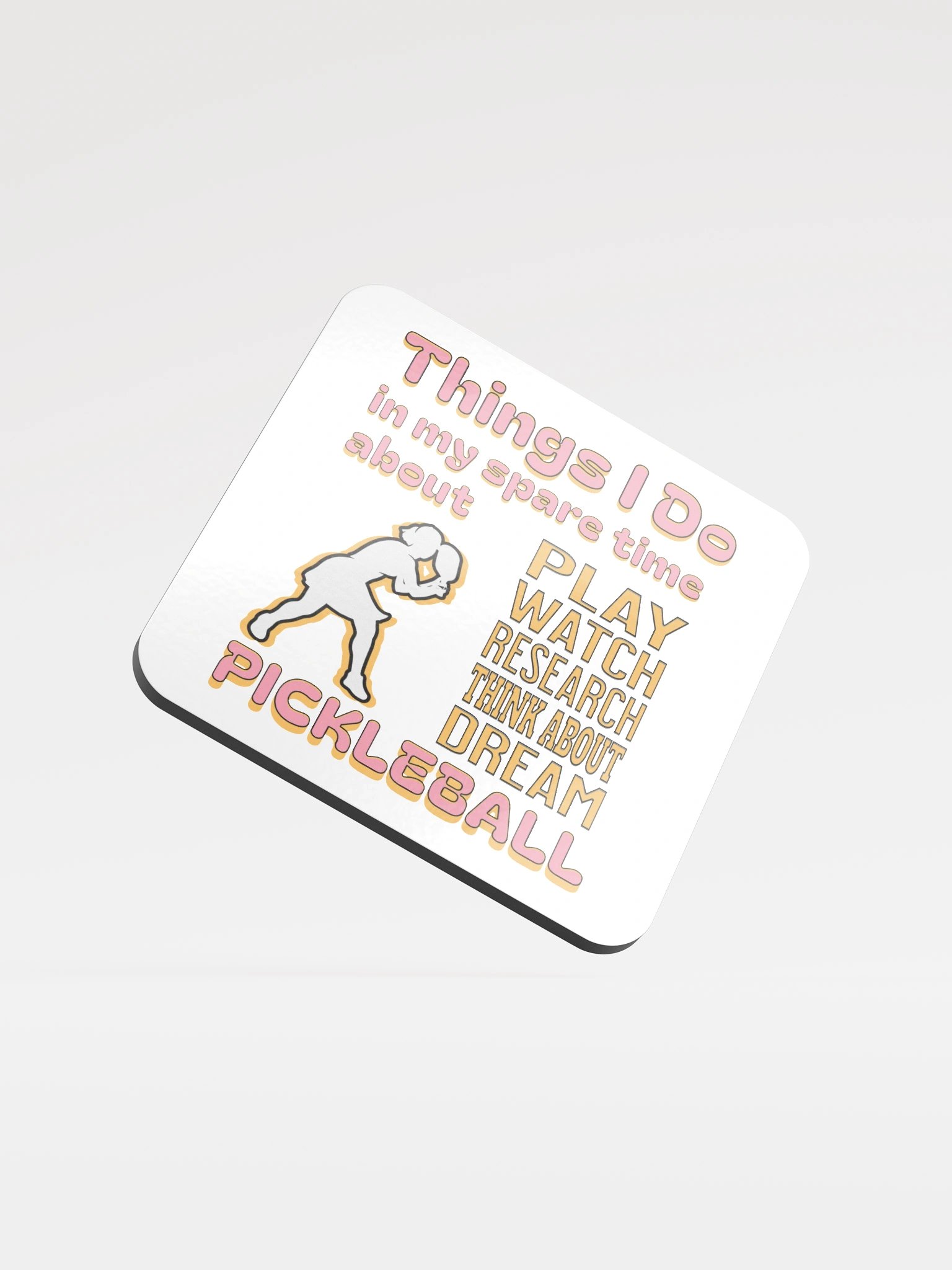 Things I Do In My Spare Time About Pickleball Passion Cork Coaster product image (2)