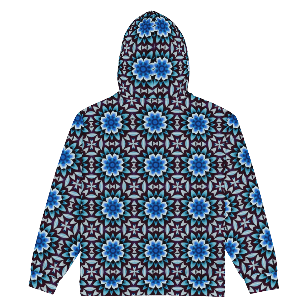 Symmetric Blue Floral Unisex Hoodie product image (5)