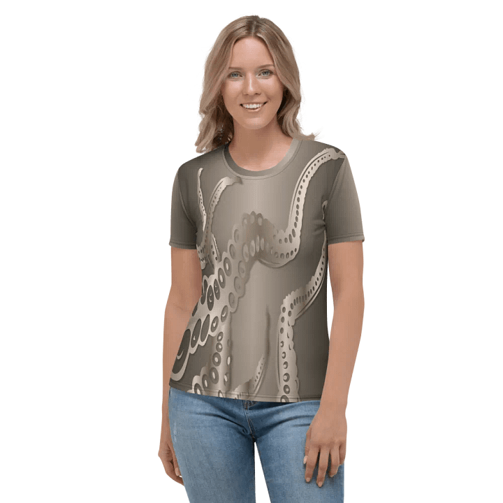Octopus Tentacles Bronze All Over Print T-shirt product image (2)