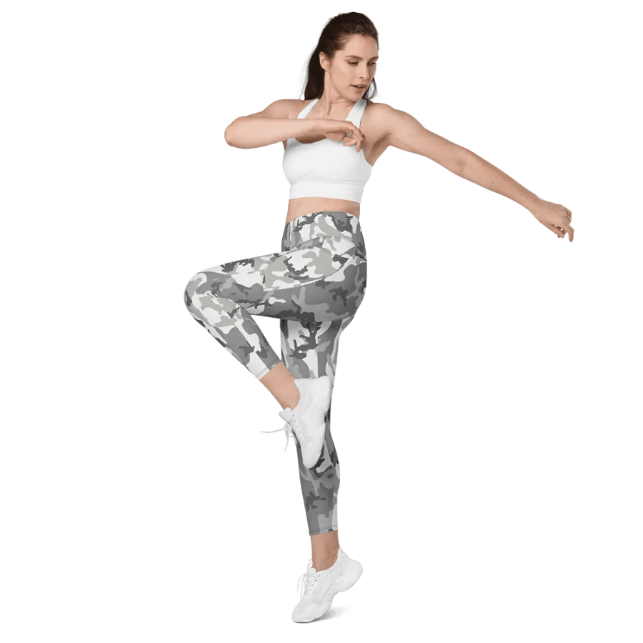 Gray Camo Leggings with Pockets product image (11)
