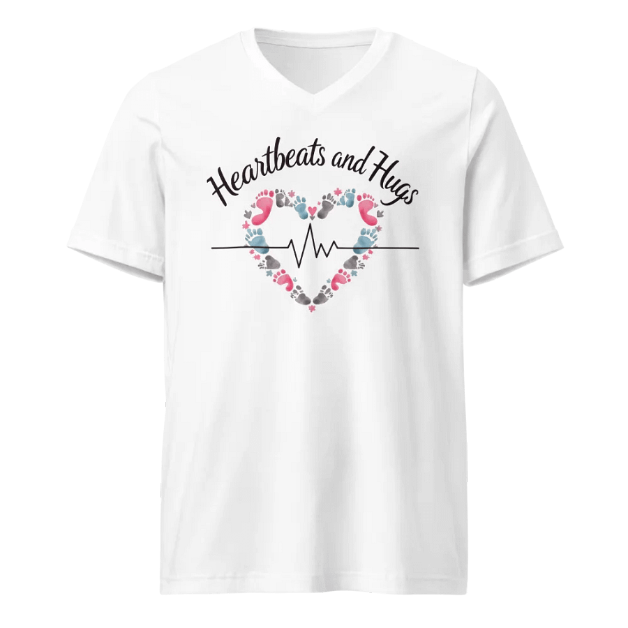 Ekg, Heartbeat and Hug V-Neck Tee product image (1)