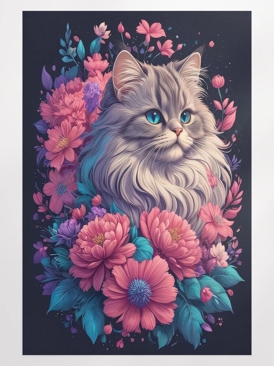Flower Cat v2 - Poster - Large 24x36 Inches product image (1)