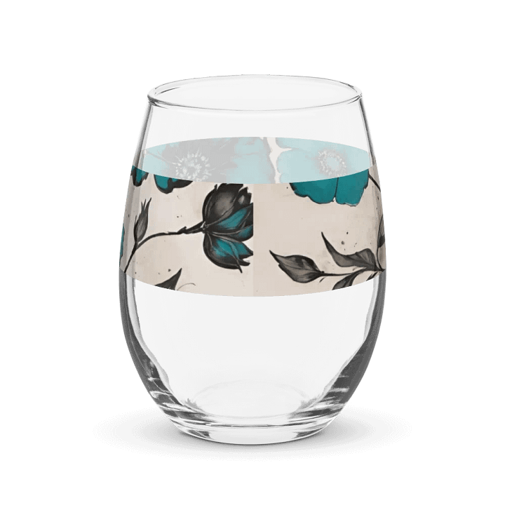 Vintage Floral Stemless Wine Glass product image (2)