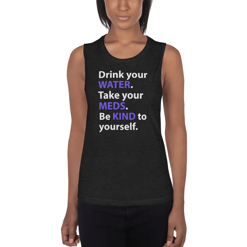 Water, Meds & Kindness Tank (Purple) product image (1)