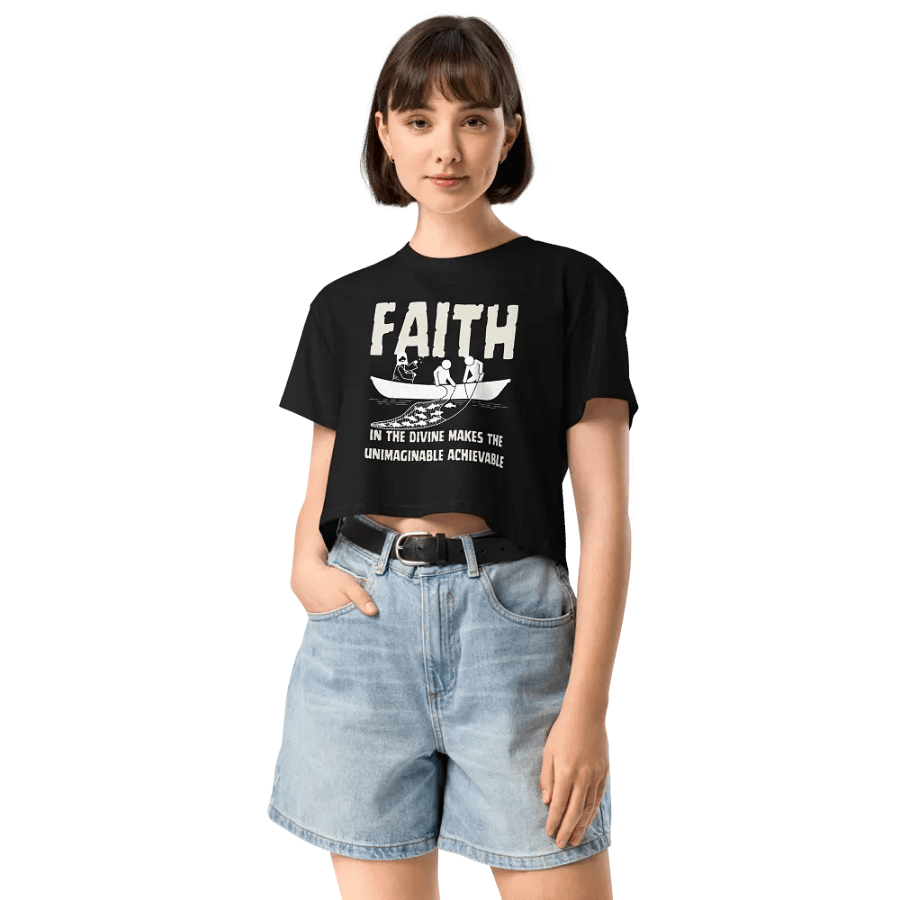 Faith in the Devine oversize Women's premium Crop Top product image (15)