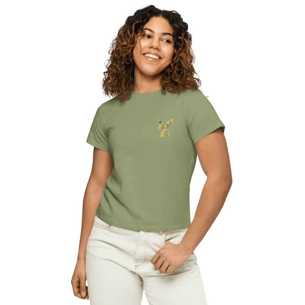 Golden Blooms Women's High-Waisted Tee product image (6)