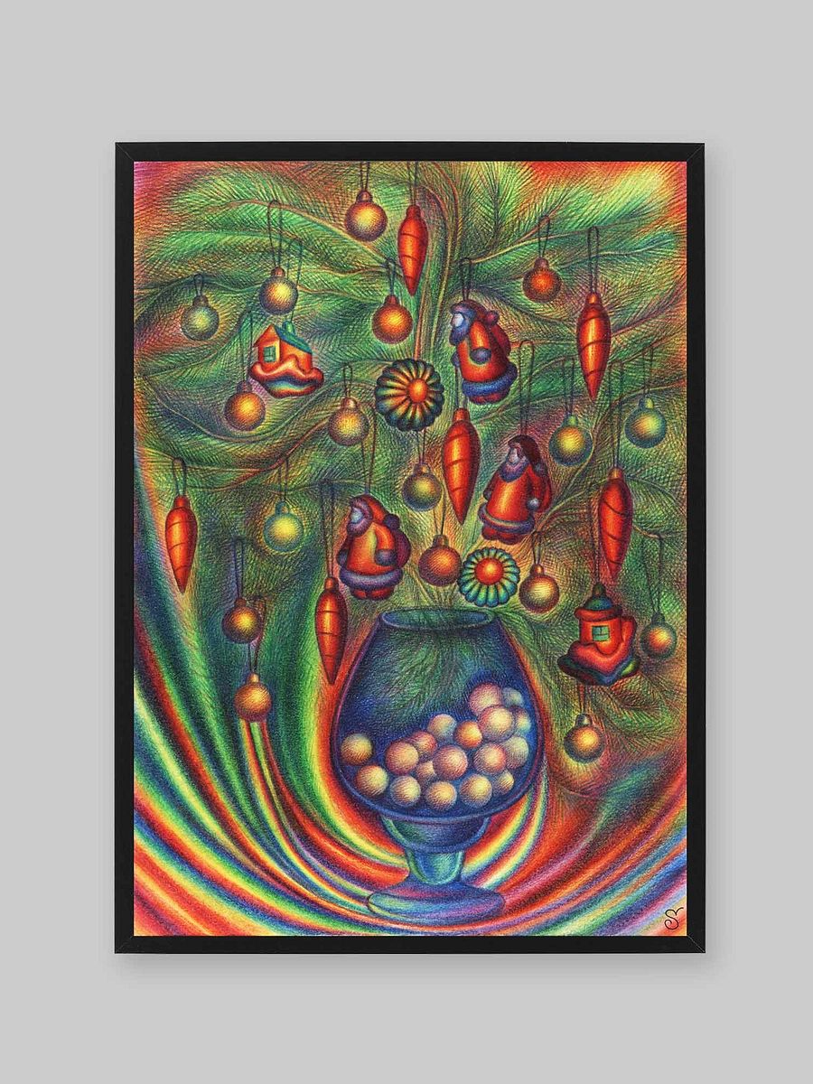 Whimsical Christmas Tree Poster - Christmas Still Life product image (8)