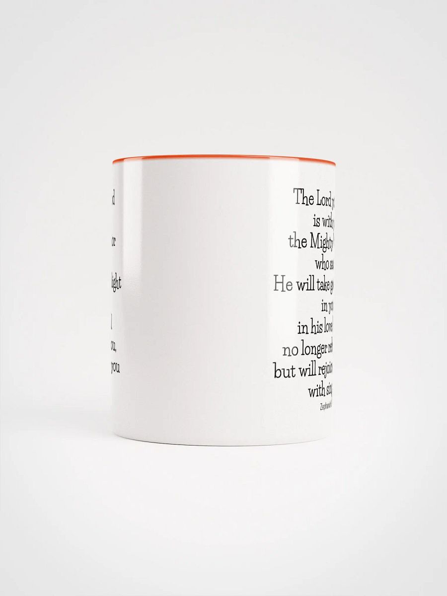 The Lord Your God Is With You The Mighty Warrior Who Saves Zephaniah 3:17 Two-Tone Mug 11/15oz product image (5)