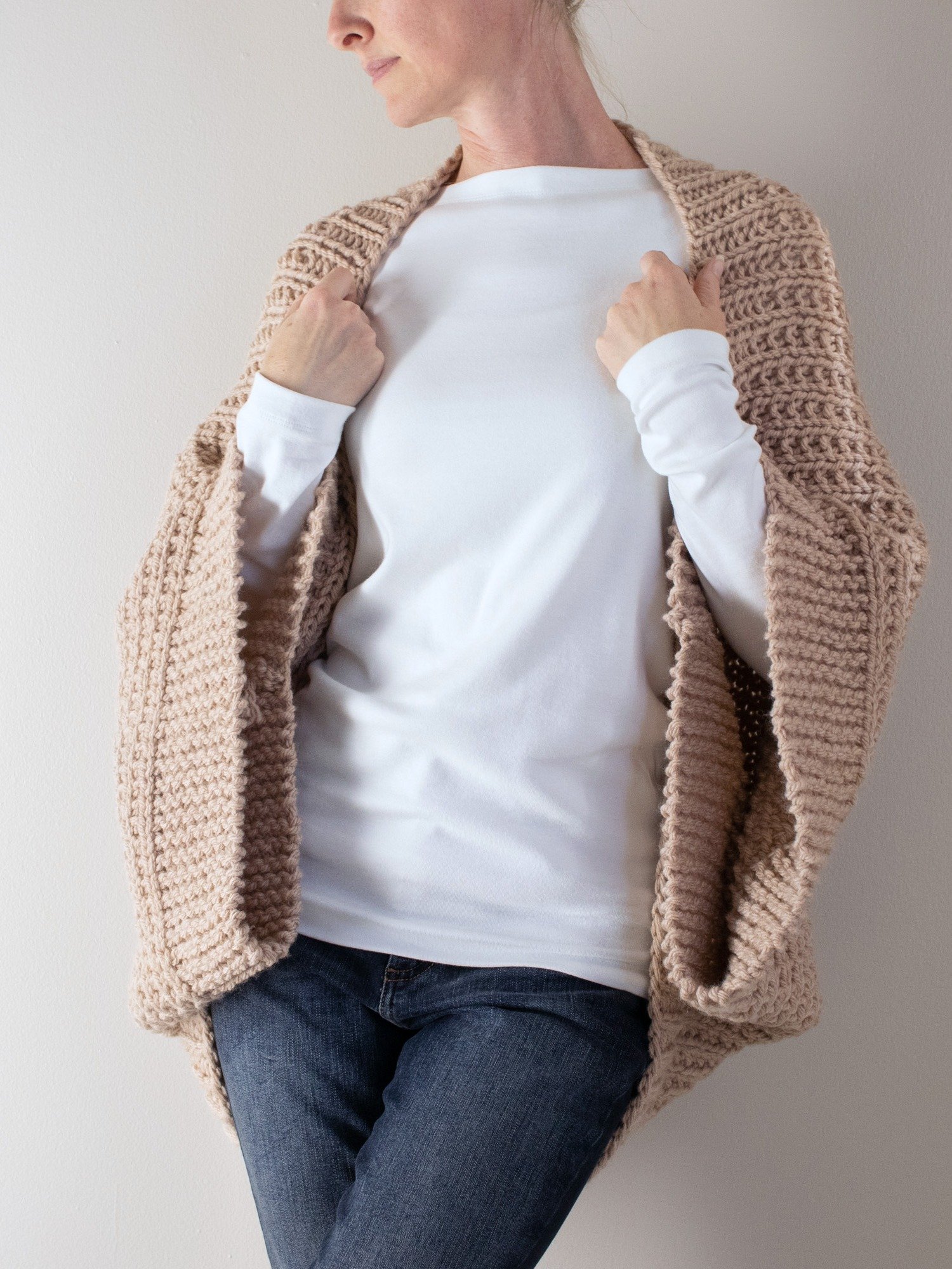Cozy Shrug Knitting Pattern - Wishing & Hoping product image (3)