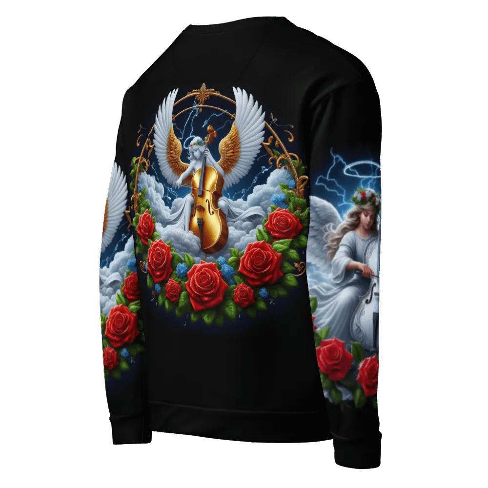 Angels making Music with a Cello - All-Over Unisex Sweatshirt #2 product image (8)