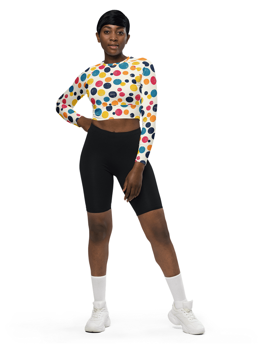 Polka Dot Illusion Vintage Retro Long Sleeve Crop Top product image (2)