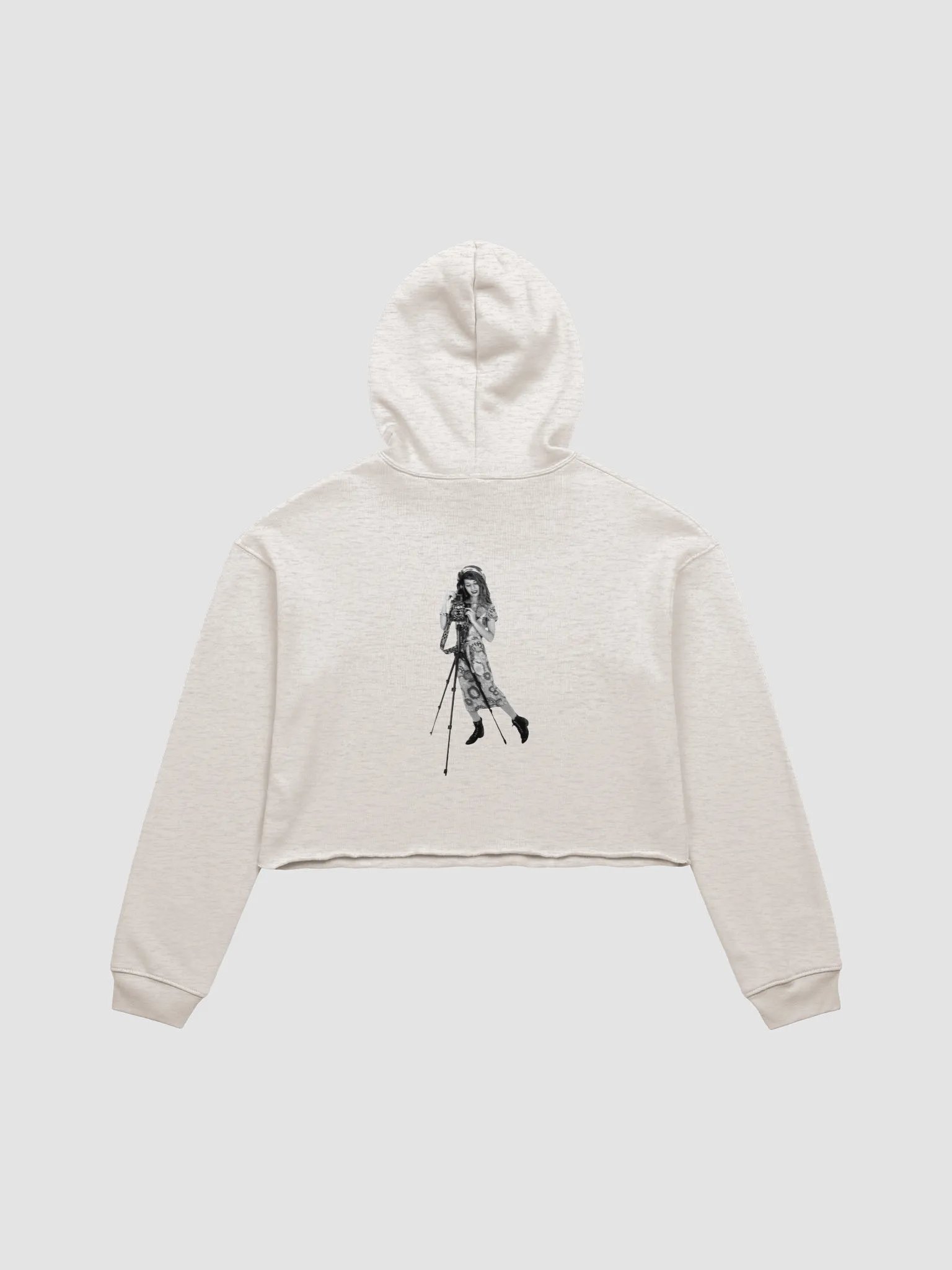 Botanical Camera Logo Crop Top Hoodie (Black Logo) product image (2)