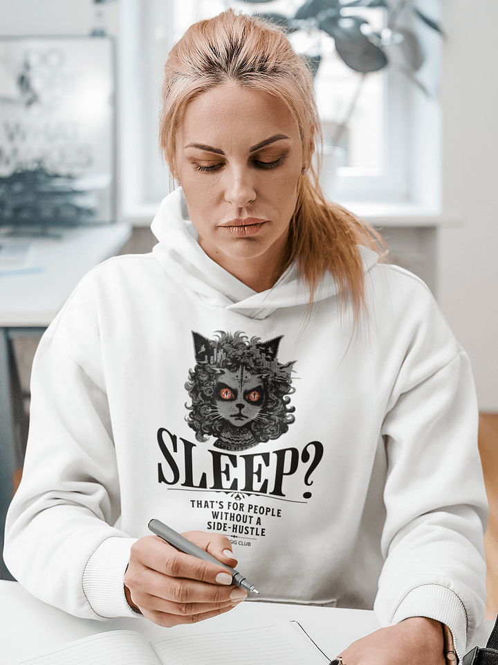 Sleepless Hustle: No Sleep, Just Side-Gigs Premium Unisex Hoodie in Vivid Black product image (1)