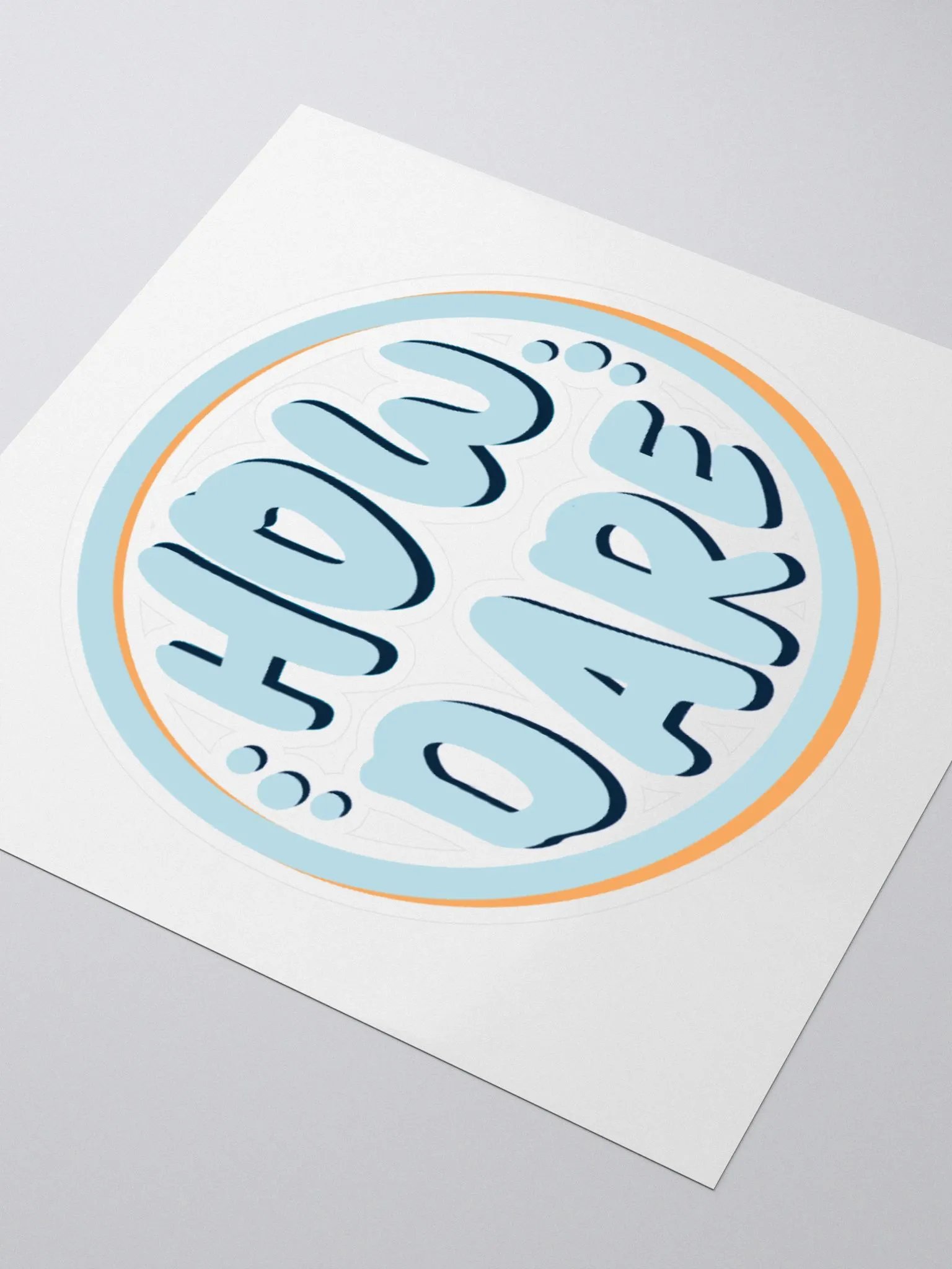 *new* How Dare Vinyl Sticker - Retro Blue product image (3)