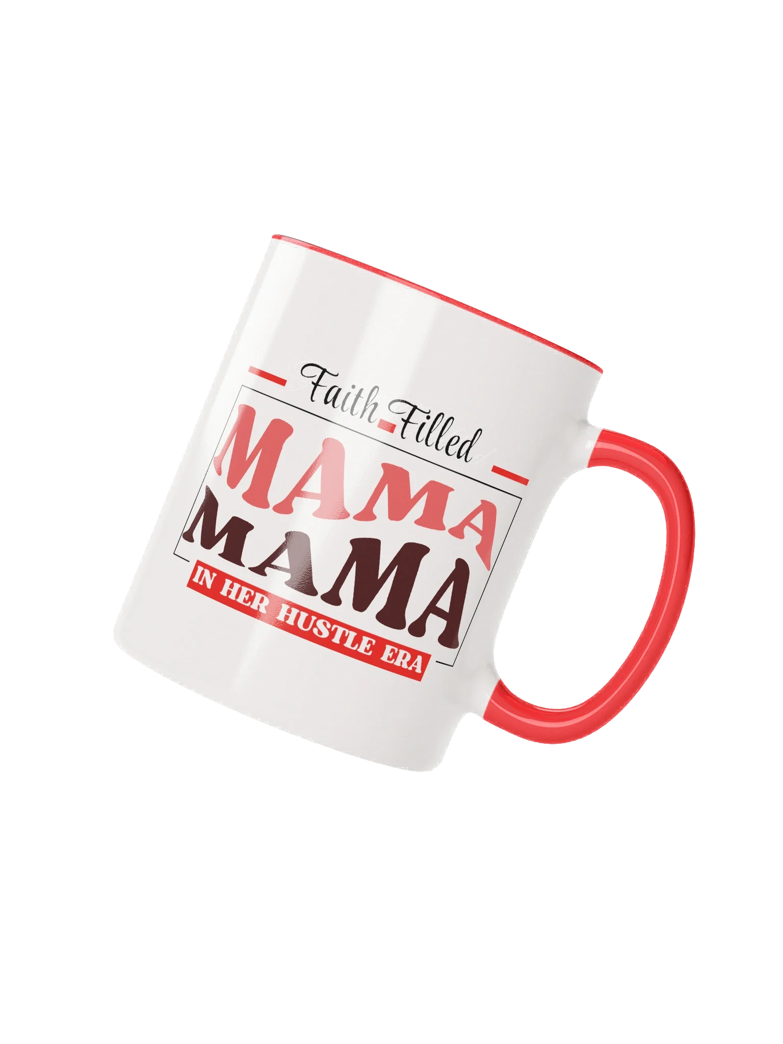 Faith Filled Mama In Her Hustle Era | Double-tone Ceramic Mug | Faith Gift for Believers product image (3)