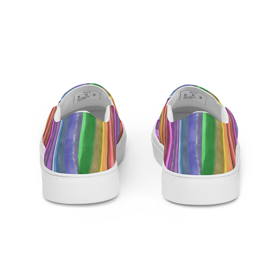 Cool Gouache Striped Men's Canvas Slip-On Shoes product image (5)