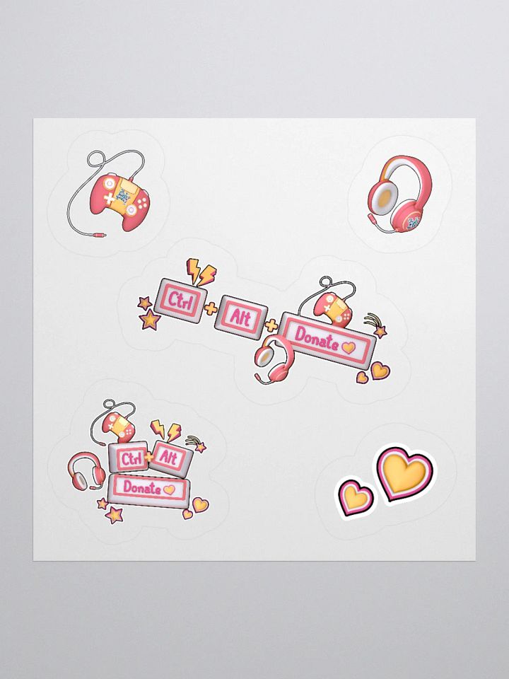 CTRL ALT Donate 2025 - Sticker Pack (Peach/Pink) product image (1)