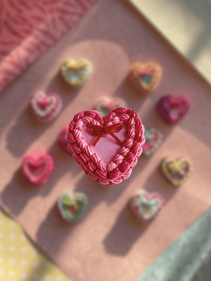Rose Reverie - Coquette Heart Cake Keychain product image (1)