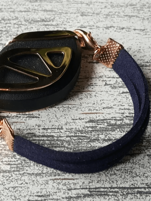 Navy Faux Suede Bracelet | Handmade Accessory for Bellabeat Leaf Urban & Ivy product image (2)