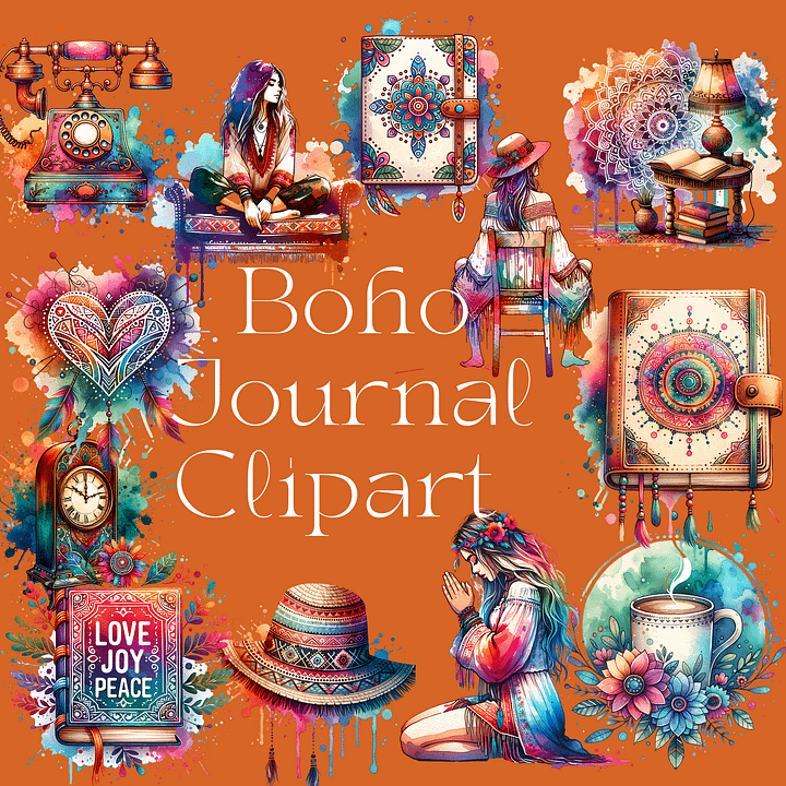 Boho Journal Clipart Bundle product image (1)
