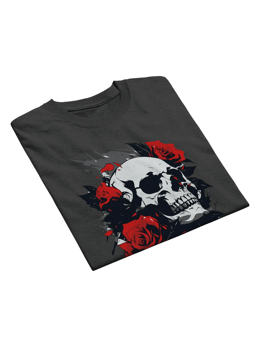 Rose-Adorned Skull Heavyweight Printed T-Shirt product image (2)