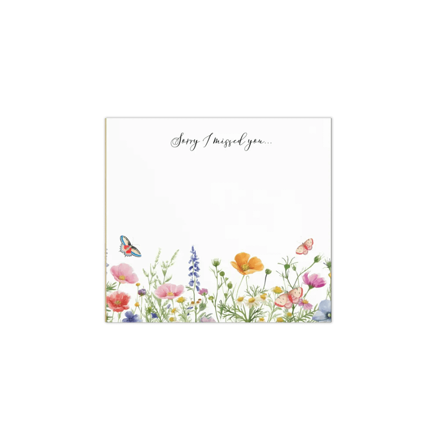 'Sorry I Missed You' Floral Butterflies Notepad product image (1)