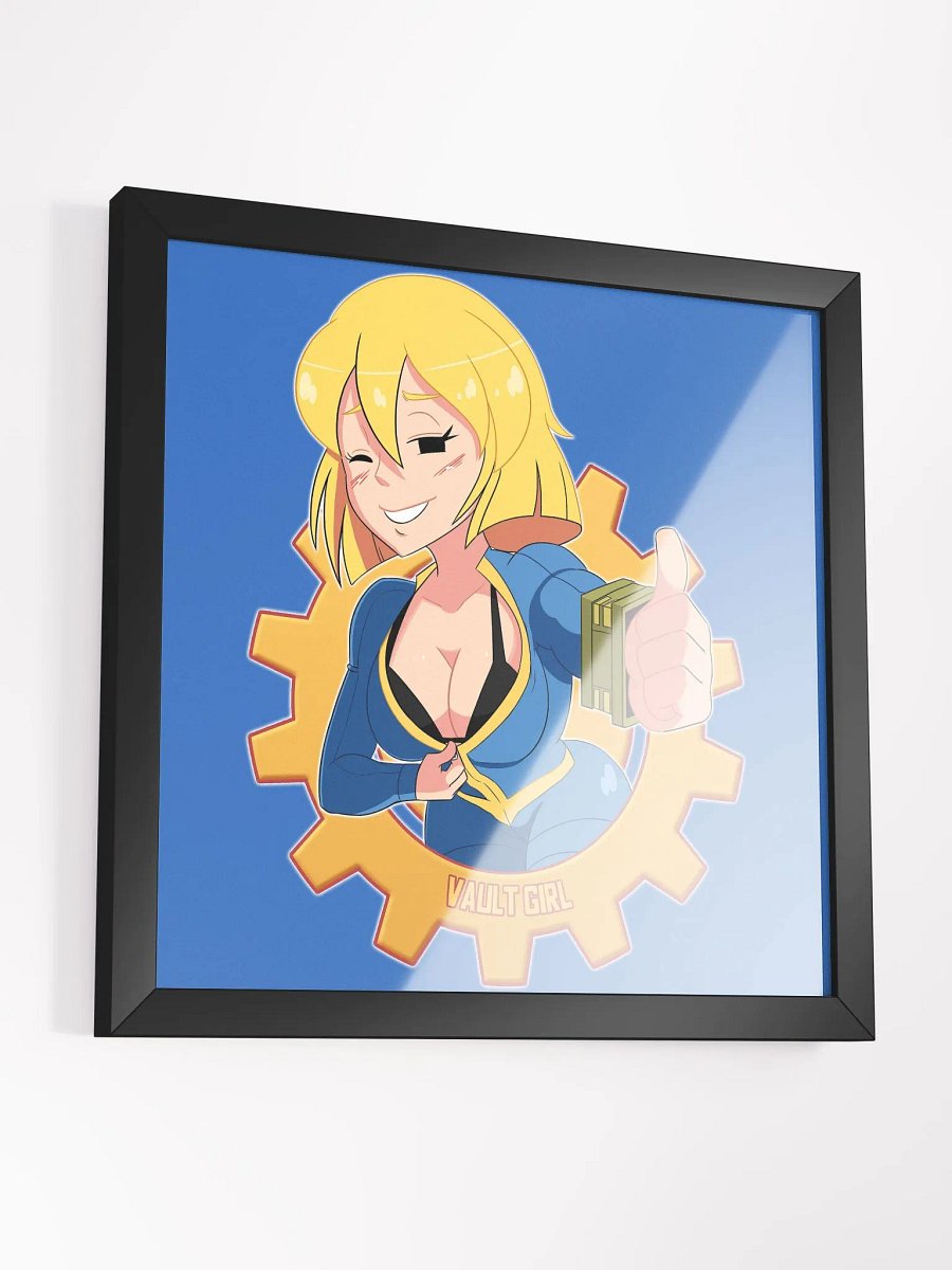 "Just a Peek" Thumbs-Up Vault Girl Illustrated Poster product image (3)