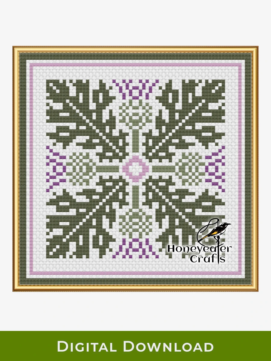 Scottish Thistle: Abstract Cross Stitch Pattern PDF product image (1)