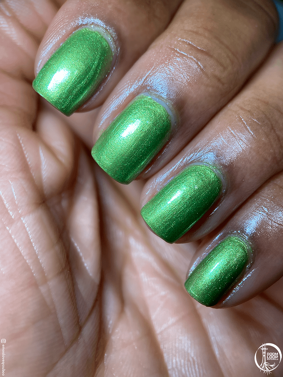 TWO SIZES TOO SMALL - Green Semi-Metallic Nail Polish product image (5)