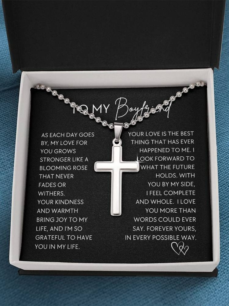 Boyfriend Cross Necklace - My Love For You Grows product image (1)