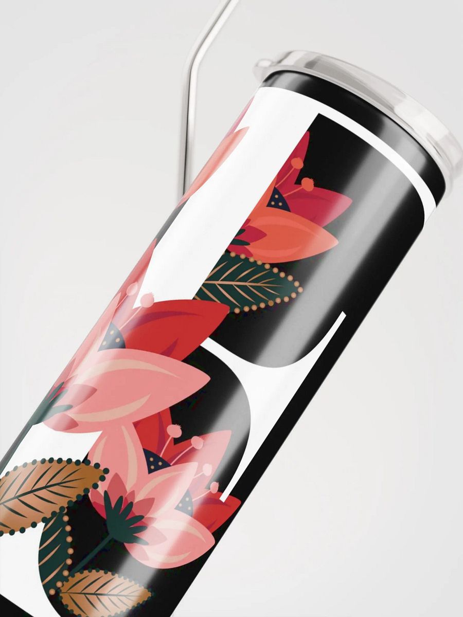 20 oz Floral Stainless-Steel Tumbler with reusable Straw , leak proof cup lid, Tumbler Mug Flasks product image (4)