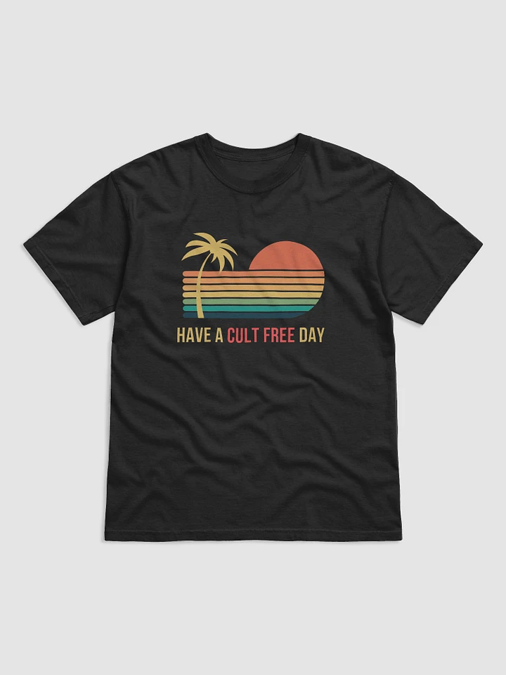 Have a Cult Free Day Retro Black T-shirt Mens product image (1)