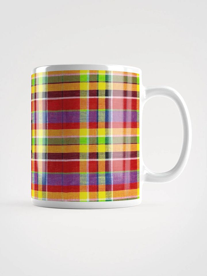 8T Sips Madras White Glossy Mug product image (1)
