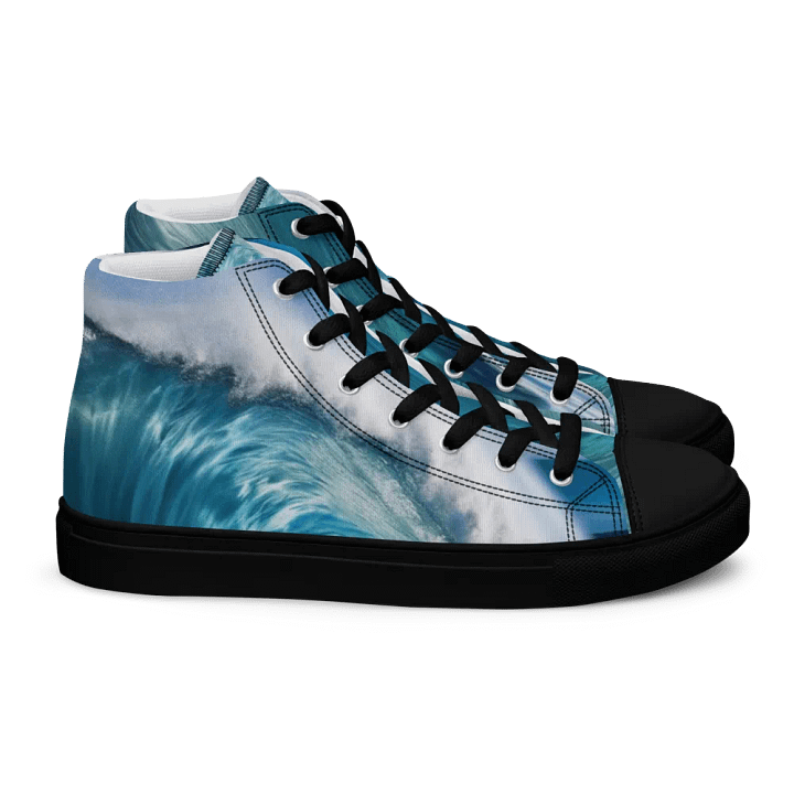 Ocean Wave High Top Canvas Shoes For Men product image (2)