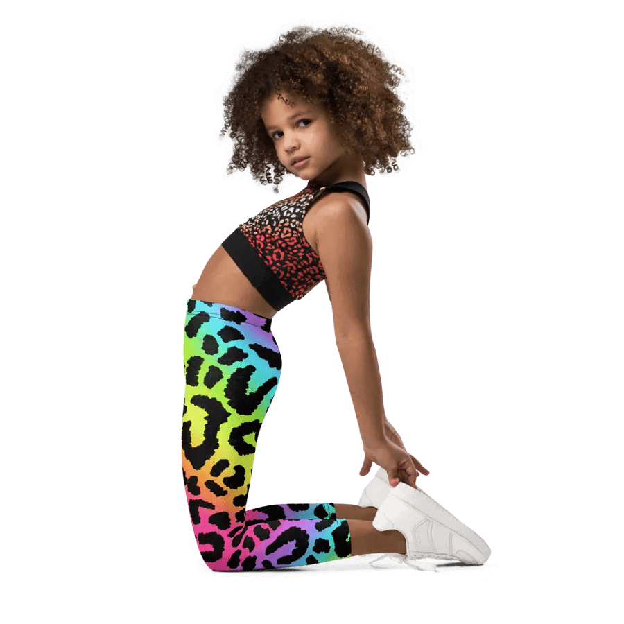 Colorful Spring Leggings for Girls with Leopard print product image (2)
